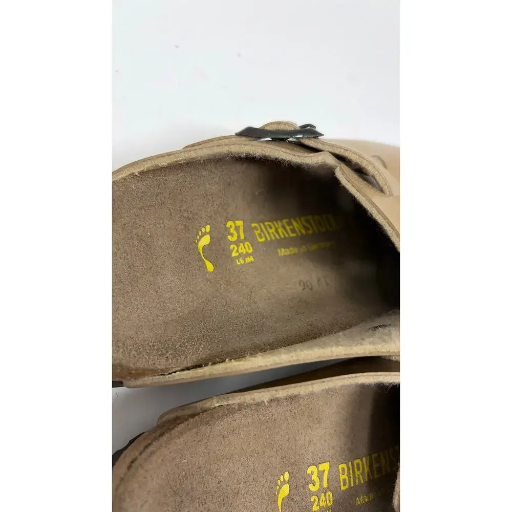 Birkenstock gold Boston clog slide ons sz 37 US 6